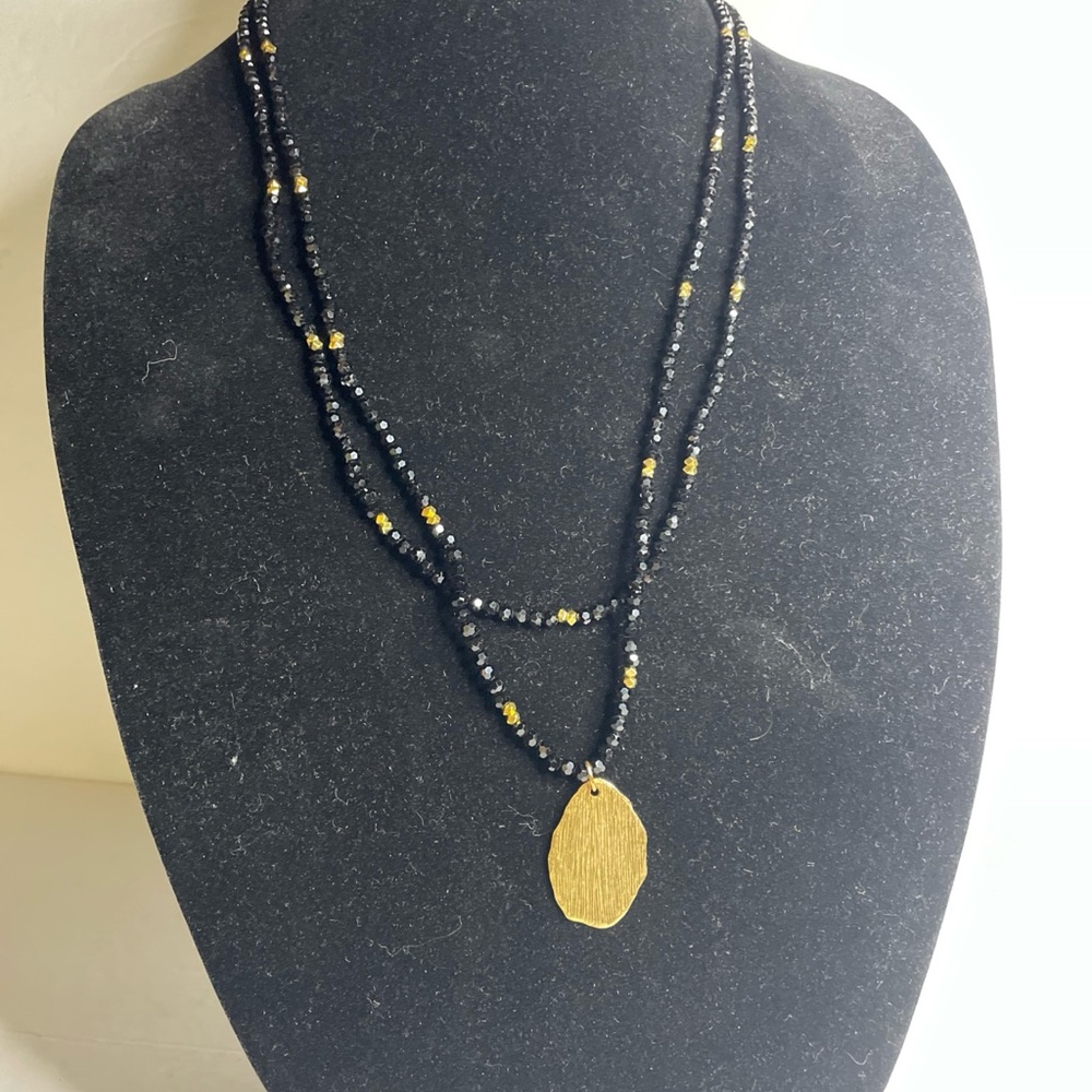 Julio Designs Black Beaded Long Costume Jewelry Necklace